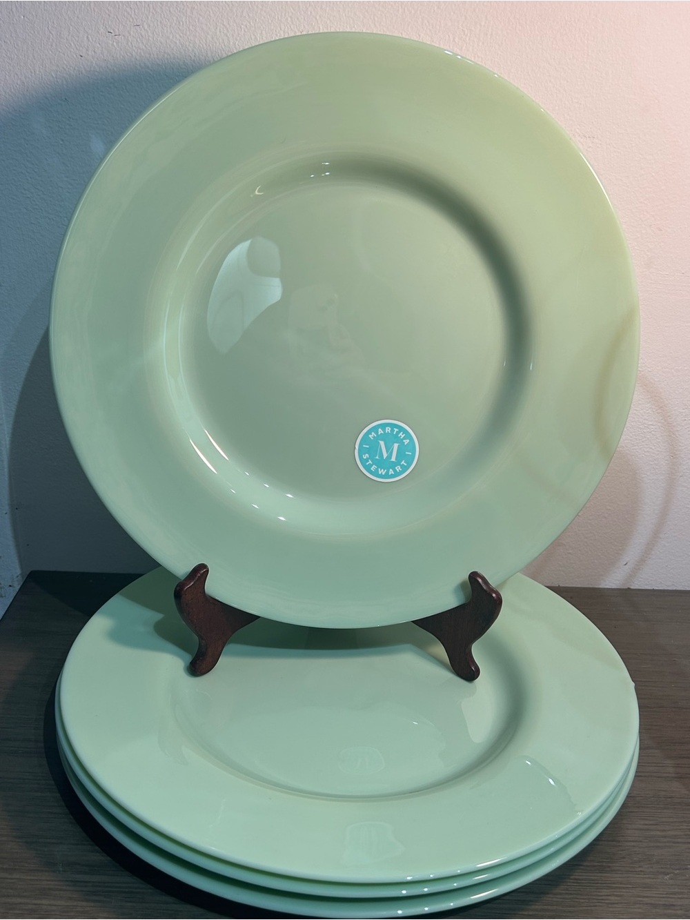 Martha Stewart JADEITE PLATTER Set Of 4 Plates 13" Charger NWT